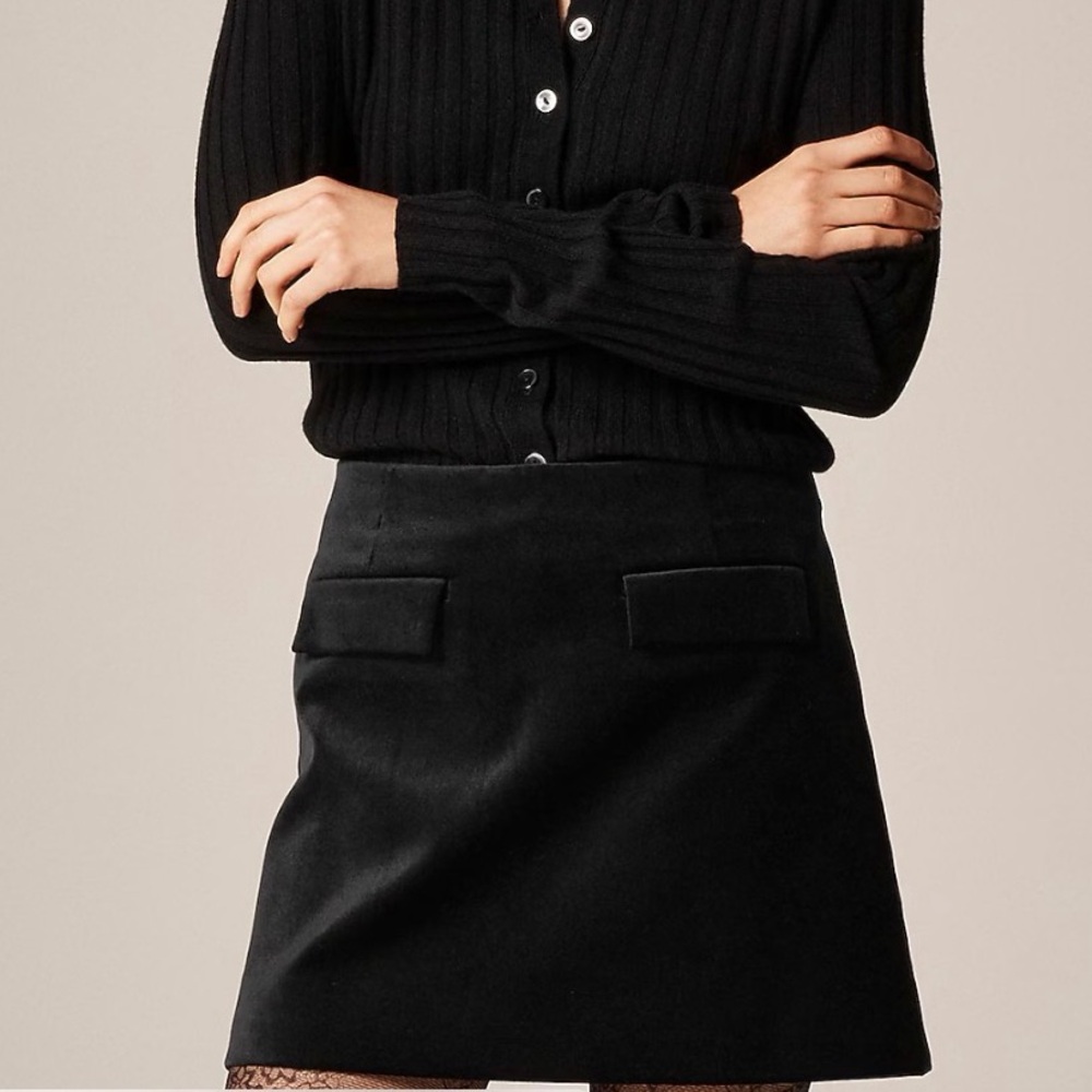 NWT J. Crew Flap-pocket mini skirt in velvet - size 6